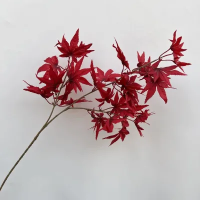 Home Decor Artificial Plant Maple Leaves Branch Greeny White Fall Color Artificial Leaves for Wedding Party Event Decor