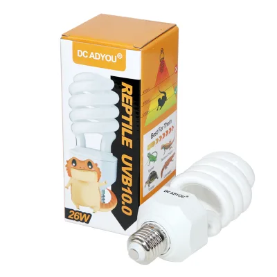 26W Reptile UVB 10.0 Desert Compact Fluorescent Lamp Bulb, Reptile UVB UVA CFL Light Bulb for Bearded Dragon
