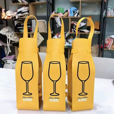 PU Wine Bottle Leather Carrier Leather Tote Gifts Bag for Champagne Beer Portable Wine Holder Christmas Birthday Party Gifts