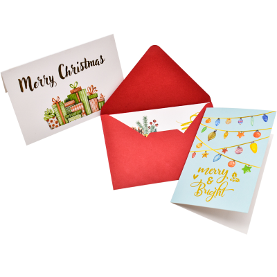 Custom Christmas Greeting Cards with Handwritten Wishes Christmas Eve Gift Cards Screen Printing Compatible