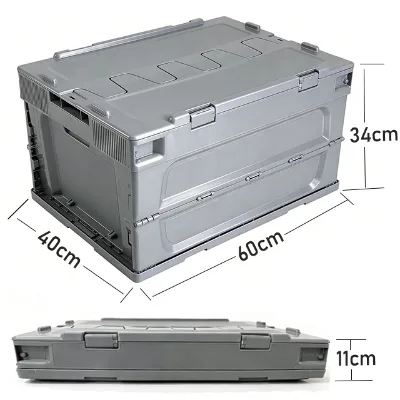 Custom HDPE Foldable Logistics and Warehouse Turnover Boxes with Lids for Transportation. They Are Thickened and Anti - slip