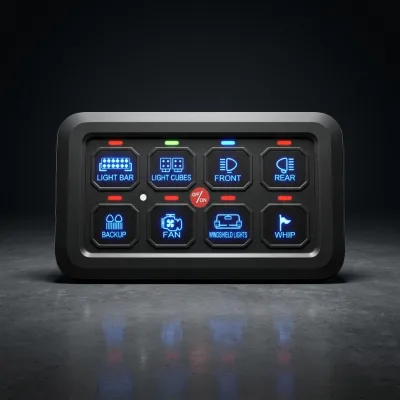Waterproof 8 Gang Switch Panel RGB 12V 24V Switch Panel UTV ATV Off-Road LED Light Bar Switch Panel for Car Marine RV Truck