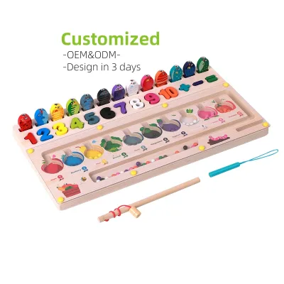 CPC CE Certified 3 in 1 Wooden Fishing Toy Educational Toy Letter Matching Game Design Children's Educational Toys