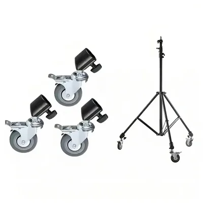 Photography Studio Video Film Short Movie Photo Shooting LED Light Tripod Wheel Photographer Soft Box COB Lamp Stand Feet Caster