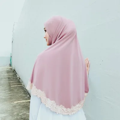Popular Lace Edges Scarf Hijab Woman Shawl Wrap White Lace Soft Muslim Hijabs Scarfs Musulman
