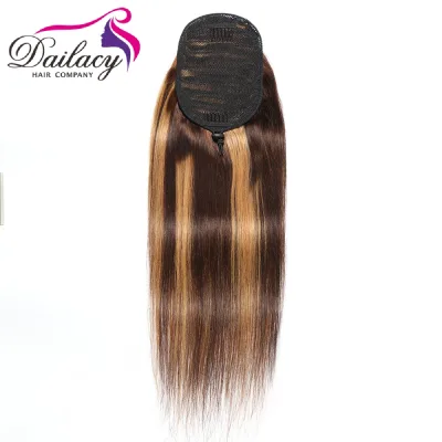 P4/27# Drawstring 100% Human Hair Natural Ponytail Hair Extensions Virgin Hair Long Ponytail Hairpieces