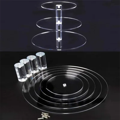Transparent Multi Tiers Cake Holder Acrylic Clear Cake Dessert Stand Baking Tools Display Rack Wedding