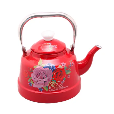 Top Selling Fashion Style Lovely Decorated Enameled Kettle Flower Pattern  Durable