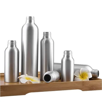 Customized Silver Aluminium 30ml-1000ml Water Bottles with Screw Cap Empty Bottle Mouth for Beer Tea Beverage