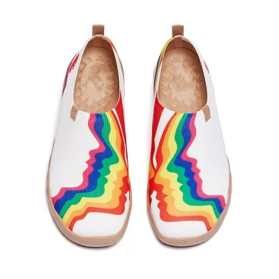 Factory Supply Printing Summer Breathable Outdoor Fashion Sports Shoe Slip-On Anti-slip Soft Sole Floral Canvas Upper Round Toe