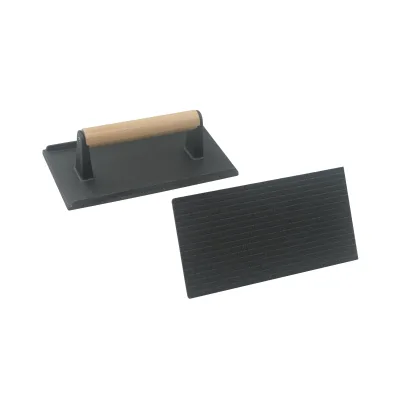 Cast Iron Bacon Meat Steak Press Flat Hamburger Grill BBQ Burger Press