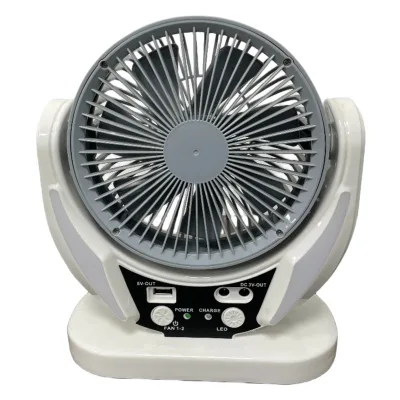 New Arrival LED Table Fan Multi-Function Solar Charging Desktop Wind Two Speed Options USB Battery Bladeless Digital Mini Fan