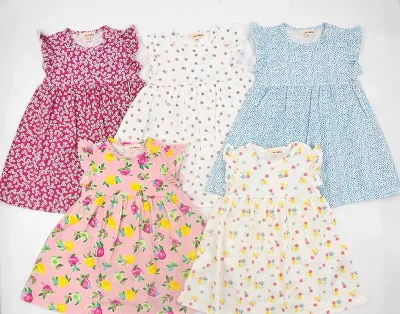 Vintage Floral Print Baby Girl Flutter Sleeve Romper Dress Lace Trim Edge Back Keyhole Button Soft Bamboo Infant Bodysuit Outfit