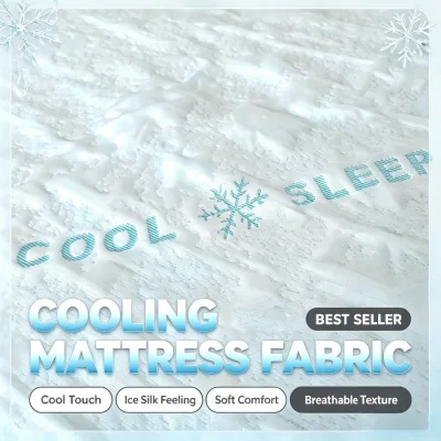 Cooling Ice-silk Knit Jacquard Mattress Fabric 220cm Breathable Soft Cool Touch Mattress Protector Cover Fabric