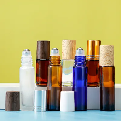 Custom design essential oils bottle 15ml 10ml custom glass essential oil roller bottle with packaging