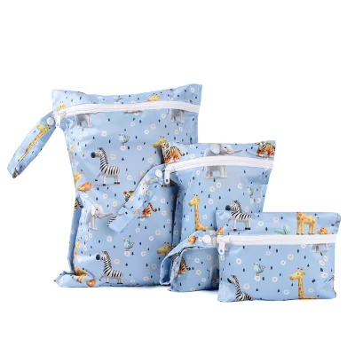 Custom Print Baby Nappy Bag New Design Waterproof Wet and Dry Diaper Bag for Baby's Wet Clothes