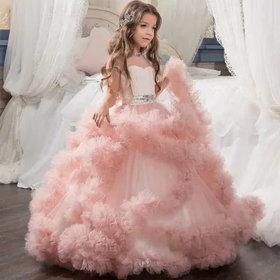 Stunning V-Back Luxury Pageant Tulle Ball Gowns for Girls 2-12 Year Old