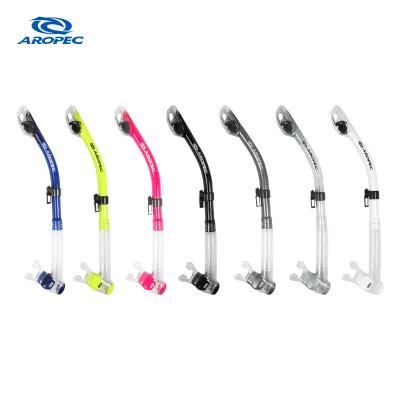 Professional 100% Dry Silicone PVC Snorkel Breathing Tube Patented Dry Top Design Scuba Diving Quick Release Buckle OEM ODM