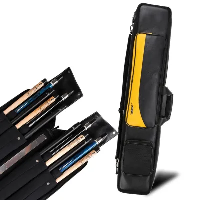 PREOAIDR Pool Cue Case Billiard Pool Cue Bag Carrying Case PU Leather 12 Holes 4 Butts 8 Shafts Billiard Accessories