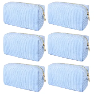 New Corduroy Pencil Case Minimalist Cosmetic Bag Large-Capacity Portable Wash Bag Stationery Box Storage Bag for Business Trips