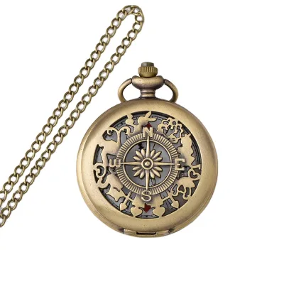 Wholesale Vintage Hollow Pocket Watch Compass Popular Commemorative Pocket Watch