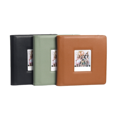 Wide 300/400 Pockets Perforated Photo Album with PU Cover Instant Camera Wedding Graduation Collection Book 288 Photos Album