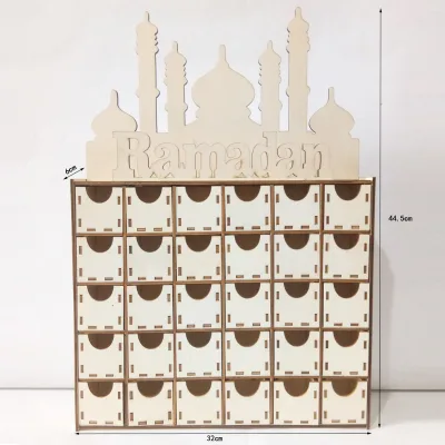 Wholesale Ramadan Advent Calendar 30 Days Eid Mubarak Wood Calendar Muslim Islamic Decoration Wooden Ramadans Countdown Calendar