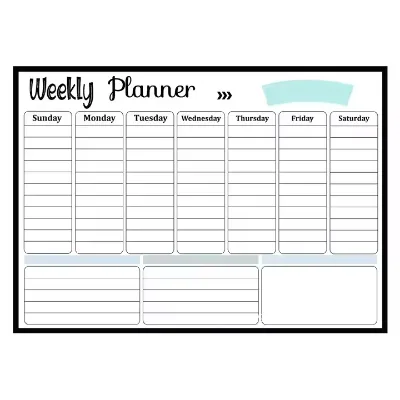 Magnetic Dry Erase Whiteboard Custom 16*12" Monthly Calendar Weekly Planner Fridge Magnet Calendar