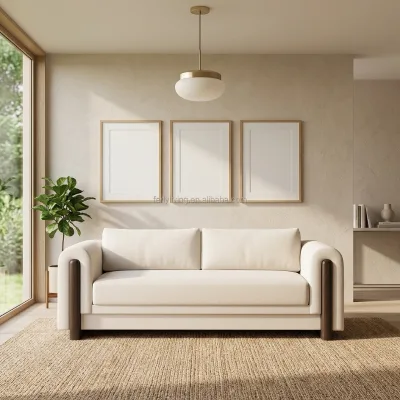 FERLY Modern Sectional Two Seat Fabric Sofa a Deep Seat Is Complemented by a Relaxed Back for Luxury Home Furniture Living Room