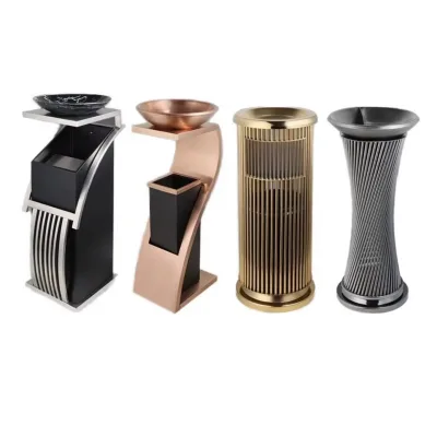 Modern Luxury Gold-Plated Stainless Steel Trash Can Henge Brand 30L Capacity Pedal Operated Eco-friendly Recycling No Lid