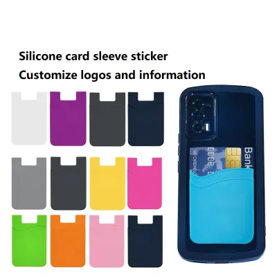Advertising Gift Promotion Bendable Pvc Silicone Phone Card Holder Cell Phone Sticker Adhesive Phone Wallets With Custom Logo