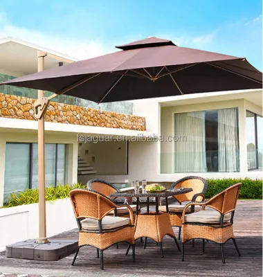 Crank Adjustable Aluminum Cantilever Modern Outdoor Sun Umbrella Waterproof Polyester 2.5m Large Garden Backyard Leisure Patio