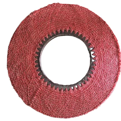 10" X 3" Red Treated Bias Type Sewn Sisal Buffing Wheel
