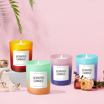 Romantic Atmosphere Scented Candle 150g Soy Wax Fragrance Scented Candle Hand Gift Candle with Frosted Glass Cup