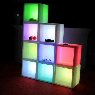 Rgb Color Led Bar/partywedding/eventdisplay Decorative Illuminated Cube Shelf