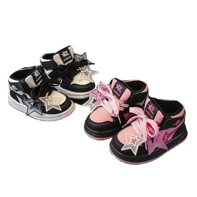 New Children's High Top Casual Comfort Kids Sneakers Girls Soft Bottom Anti Slip Children's Casual Sports Shoes