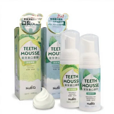 NaBiQ Teeth Mousse 50ml Alcohol Free Lemon Mint Oral Care Toothpaste for Adults