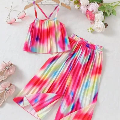 HANO Sweet 2023 Kids Clothes Wholesale Girl Sets Summer Baby Kids Clothing Dress for Girl 1 to 5 Age Kids