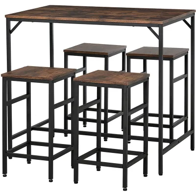 Modern Design MDF Dining Table Wooden Dining Table with Metal Frame