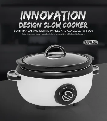 3.5L/6.5L Largest Crock Pots Electric Programmable Slow Cooker with Digital Timer & Keep Warm Non-Stick Tempered Glass Lid