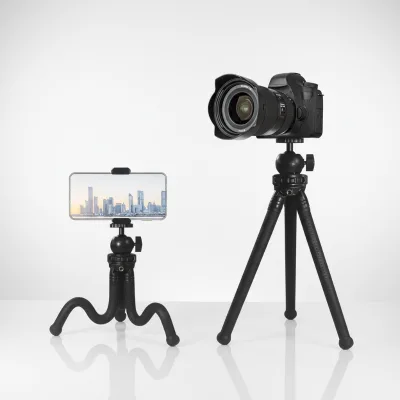 Multifunctional Mini Octopus 360 Degree Flexible Tripod with Ball Head & Cold Shoe for Phone SLR DSLR for GoPro Camera