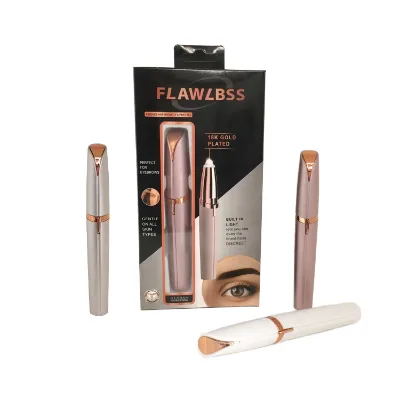 Women Rechargeable  Eyebrow Trimmer Painless Stainless Steel Rounded Tip Mini Shaper for Eyebrow  Hair Removal Epilator Razor