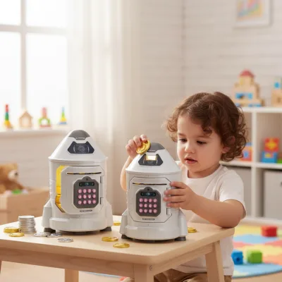 Rocket Plastic Money Box with Electronic Combination Lock & Biometric