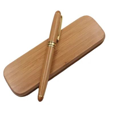 Luxury Gift Set Pen Bamboo Box Bamboo Fountain Pen with Custom logo