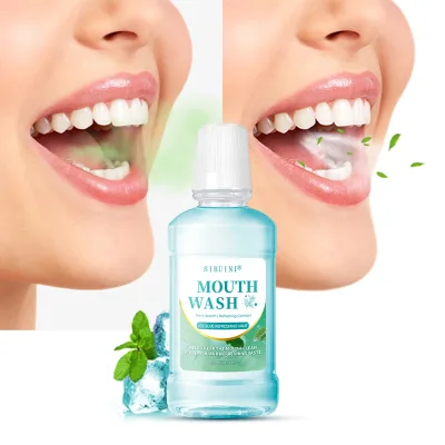 6 in 1 Mouth Wash Cool Mint Mouthwash Breath Refresh Teeth Whitening Oral Cleaning 250Ml Mouth Wash Liquid Oral Care