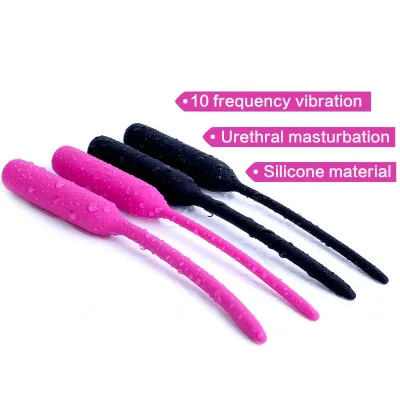 10 Speed Urethra Vibrators Vibrating Silicone Penis Plug Male Penis Sound