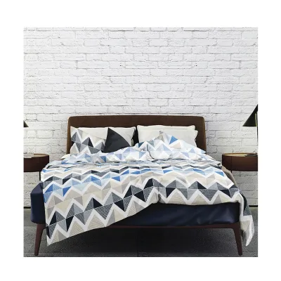 Microfiber Printed Duvet Cover 4pc Set Geometric Design Bedding Sets