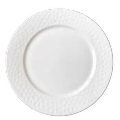 Popular White Round 8 Inch Embossed Bone China Plate Made in China