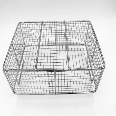 High Quality Fruit Basket Storage Cage With Handles Steel Wire Mesh Container for Food