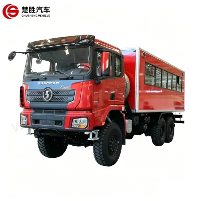 All Wheel Drive Shacman X3000 6x6 Staff Transport Bus 28 Seats Roof Air Conditioner & Diesel Heater Off Road Passenger Coach